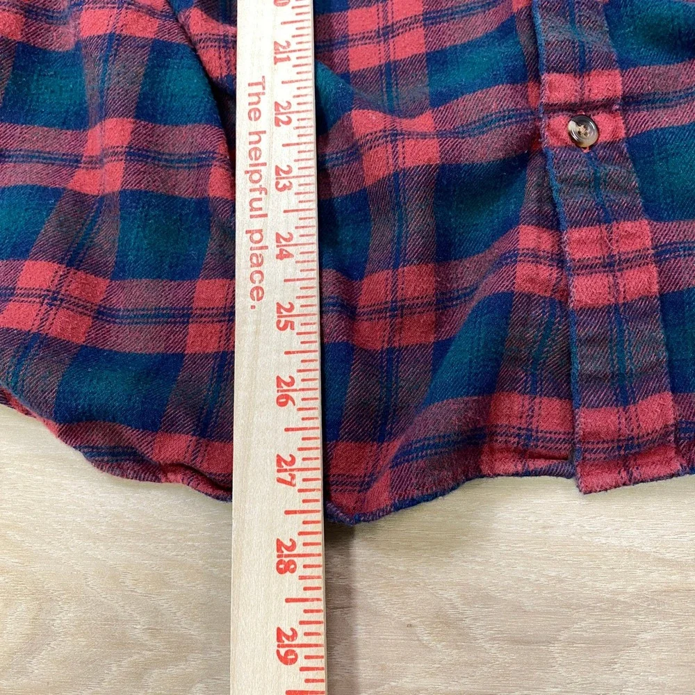 J. Crew Flannel Shirt Men XL Classic Cashmere Blend Slim Red Blue Plaid Heritage